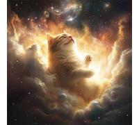 Puzzle 35 Pezzi Gatto Cielo Stellato, Decompressivo Intellettuale Educativo Divertente Gioco Puzzle Difficile Puzzles per Adulti 35 Pezzi 30x30 cm