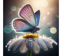 Puzzle 35 Pezzi,jigsaw puzzle per adulti 12x12 cm Farfalla della margherita della rugiada Puzzles Classici,puzzles impegnativo,Impossibile Difficile giochi per tutta la famiglia