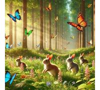 Puzzle 35 Pezzi,jigsaw puzzle per adulti 12x12 cm Farfalle e conigli del boschetto Puzzles Classici,puzzles impegnativo,Impossibile Difficile giochi per tutta la famiglia