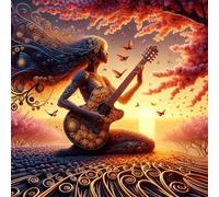 Puzzle 35 Pezzi,jigsaw puzzle per adulti 12x12 cm Ragazza sognatrice di musica Puzzles Classici,puzzles impegnativo,Impossibile Difficile giochi per tutta la famiglia