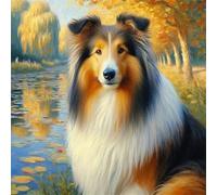 Puzzle 35 Pezzi per Adulti, puzzle adulti 35 pezzi, Puzzles Impegnativo e Difficile, Perfetto per Appassionati di Puzzles Esperti, Idea Regalo per Lei o Lui(Cane dell'albero del laghetto)