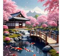 Puzzle 35 Pezzi per Adulti, puzzle adulti 35 pezzi, Puzzles Impegnativo e Difficile, Perfetto per Appassionati di Puzzles Esperti, Idea Regalo per Lei o Lui(Stagno del giardino degli alberi)