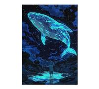 Puzzle 38x26cm/1000pcs Per Adolescenti Glowing Whale Above Water, Boy Watching Puzzle Per Adulti Giochi Per Famiglie Corsa Di Velocità Manuale Per Compleanno, Natale 38x26cm/1000pcs