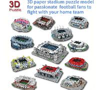 Puzzle 3D a forma di stadio di calcio in carta, un regalo per i tifosi appassionati e fedeli per sostenere la loro squadra e accogliere la nuova stagione 05 Emirati,01 Camp Nou,02 Bernabeu,03 Anfield,