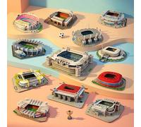 Puzzle 3D a forma di stadio di carta, per appassionati e tifosi di calcio fedeli, per tifare la propria squadra di casa, adatto per il ritorno a scuola 10 Parco dei Principi,08San Siro,05 Emirati,01 C