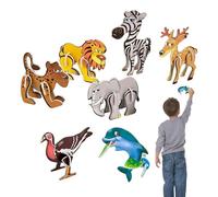 Puzzle 3D Animali per Bambini,7 Modelli 3D Giocattoli Educativi in Schiuma,Modelli in Schiuma per Bambini | per Compleanno, Homeschooling, Prima Infanzia, Interazione Genitore-Figlio, Viaggio,