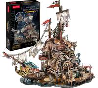 CubicFun Puzzle 3D per Adulti Bambini Tortuga Pirate Bay, Fantastico Naufragio dei Pirati Decorazioni di Halloween Kit Modello per Interni Regali di Compleanno