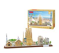 Puzzle 3d - Barcelona Cityline | Puzzle 3d Bambini E Adulti | Modellini Da Costruire | Modellismo Da Costruire Adulti | Regalo Bambino 8 Anni | 186 Pezzi