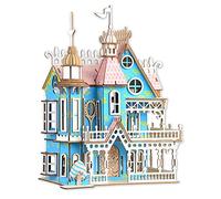 Puzzle 3D Casa delle bambole per bambini, Puzzle 3D Casa delle bambole per ragazze - Giocattoli educativi di carta per giochi Natale Compleanno Regali di Pasqua, facile da montare ，174 pezzi