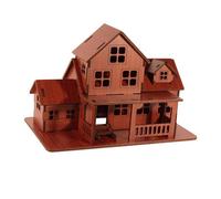 Puzzle 3D Casa in Legno Edifici capanna in Legno Costruzione di cabine Fai da Te Giocattolo da Costruzione per Bambini Rompicapo Ornamento Regalo, Villetta