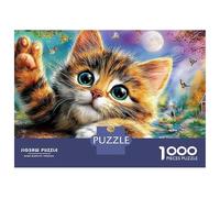 Puzzle 3D da 1000 pezzi a forma di gatto soriano curioso per adulti, gioco educativo, bella decorazione, difficile, stimolante, per compleanno di uomini e donne, 70x50 cm/1000 pezzi.