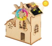 Puzzle 3D di assemblaggio solare,Giocattolo di costruzione in legno FAI-DA-TE con mulino a vento, Artigianato scientifico educativo STEM,Fatto a Mano per bambini 8-14 Anni,regalo per bambine e maschio