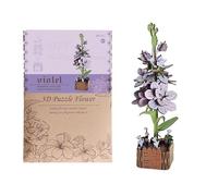 Puzzle 3D di Fiori - Kit di Costruzione Floreale - Gioco di Legno,per Bambini Decorazione per la Casa Hobby e Fai da Te Relax Esposizione su Scaffale e Tavolo come Centrotavola