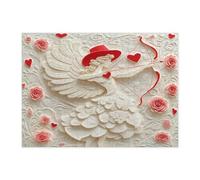 Puzzle 3D di San Valentino, angelo, per adulti, 500 pezzi, puzzle romantico in legno con rose e cuore, decorazioni stampate per feste di intrattenimento