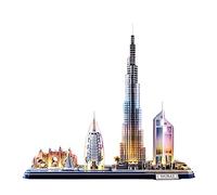 Puzzle 3d - Dubai LED Cityline | Puzzle 3d Bambini E Adulti | Modellini Da Costruire | Modellismo Da Costruire Adulti | Regalo Bambino 8 Anni | 182 Pezzi