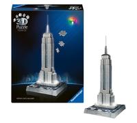 Ravensburger - Puzzle 3D Iconics: 12008026 Empire State Building - con Luce - un'icona dello Skyline di New York Come Modello Illuminato