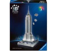 Ravensburger - Puzzle 3D Iconics: 12008026 Empire State Building - con Luce - un'icona dello Skyline di New York Come Modello Illuminato