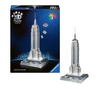 Ravensburger - Puzzle 3D Iconics: 12008026 Empire State Building - con Luce - un'icona dello Skyline di New York Come Modello Illuminato