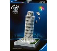 Ravensburger - Puzzle 3d Iconics La Torre Pendente LED | Puzzle 3d Per Adulti E Bambini A Partire Dagli 8 Anni | Modellismo Da Costruire Adulti Di 216 Pezzi | Regalo Bambino 8 Anni E Più