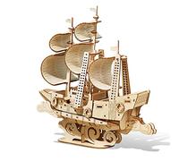 Puzzle 3D in legno a forma di barca a vela per adulti, puzzle con blocchi di legno, kit da costruzione, regalo per compleanno/festa del papà