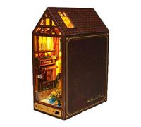 - Puzzle 3D in legno a LED, kit in miniatura per bambini e adulti, inserto decorativo per fermalibri con luci, per camera da letto, biblioteca, stanza dei giochi, studio, Halloween, Natale