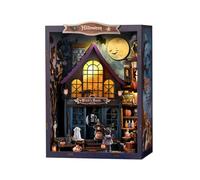 Puzzle 3D in legno, casa horror in miniatura 3D notte di Halloween, kit fai da te in miniatura, castello stregato gotico spettrale da tavolo, decorazione di Halloween e regalo per adulti (237 pezzi)