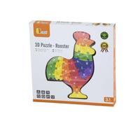 Puzzle 3D in Legno Gallo con Alfabeto