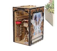 Puzzle 3D in legno | Kit Booknook puzzle 3D con luce a LED, decorazione decorativa in legno per famiglia, amici, colleghi