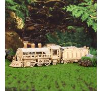 Puzzle 3D in legno Kit modello di treno meccanico Puzzle rompicapo Kit di costruzione di veicoli Regalo unico il giorno del compleanno di Natale Legno