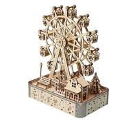 Puzzle 3D in legno per adulti, gioco di costruzione di grandi ruote, modello in legno, 183 pezzi, con LED e musica, ideale per rilassarsi, Natale, giorno del Ringraziamento, per uomini, donne
