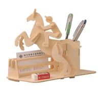 Puzzle 3D in legno portamatite Corse di cavalli