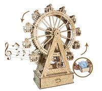 Puzzle 3D in Legno Ruota Panoramica con Carillon Kit Modello Meccanico Rotante per Adulti Regalo Fai da Te & Decorazione Casa (14+)