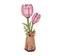 Puzzle 3D in legno tulipano rosa