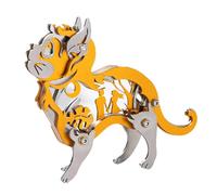 Puzzle 3D in metallo 3D per adulti, kit fai da te da 37 pezzi per modelli meccanici in metallo da assemblare (arancione/gatto)