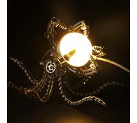 Puzzle 3D in metallo a forma di polpo con lampada a LED, kit di puzzle meccanico steampunk fai da te, lampada da scrivania a forma di polipo, puzzle artistico in metallo per adulti (1060 pezzi)