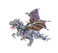 Puzzle 3D in metallo per adulti, Babylong Mecha Dragon plus ali, kit di montaggio fai da te, oltre 1450 pezzi, modello meccanico steampunk, decorazione da scrivania per hobby e collezione