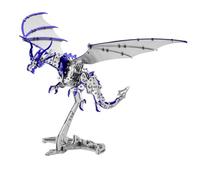 Puzzle 3D in metallo per adulti, pterosauro Thunder 3D in metallo, kit di montaggio meccanico con giunti mobili, montaggio fai da te, regalo fai da te, hobby per la famiglia (373 pz/blu)