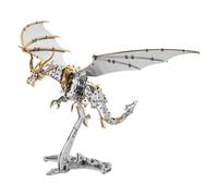 Puzzle 3D in metallo Thunder Pterosaur, kit di montaggio meccanico bionico, decorazione da scrivania ideale (373 pezzi)