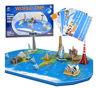 Puzzle 3D mappa del mondo con le costruzioni più famose