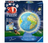 Puzzle 3D Ravensburger 11274 - globo per bambini con luce in lingua tedesca - 180 pezzi - globo illuminato composto da pezzi di puzzle di forma tridimensionale - per bambini dai 6 anni in su