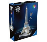 Ravensburger Puzzle 3D Iconics: 12008024 Torre Eiffel - con Luce - Il Simbolo di Parigi Come Modello Dettagliato e Illuminato