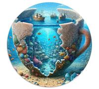 Puzzle 3D Vita Marina Puzzle 1000 Pezzi Rotondo Cartone per Adulti Mondo Sottomarino Fantastico Difficile Relax Decorazione