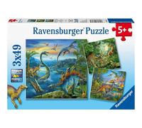 Puzzle 3x49 pezzi Fascination Dinosaurs da 5 anni 3 puzzle inclusi min