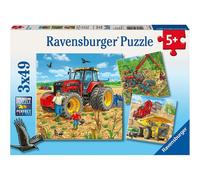 Puzzle 3x49 pezzi Grandi macchine da 5 anni 3 puzzle inclusi mini post