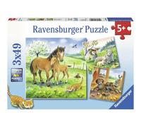 Puzzle 3x49 pezzi Tempo di coccole da 5 anni 3 puzzle inclusi mini pos