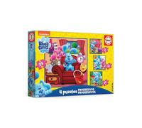 Puzzle 4 in 1 Educa Le Piste di Blue - Multicolore - 12 a 25 pezzi - Per Bambini di 3 anni e piÃ¹