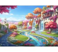 Puzzle 4000 Pezzi Adulti Ville con piante da fiore 141x87cm, Puzzle Classico Antistress, Rompicapo per Esperti, Hard Difficult Challenging Puzzle Perfetto per Serate di Gioco