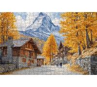Puzzle 4000 Pezzi, Alpi Puzzle 4000 Pezzi per Adulti, Giochi di Puzzles Piccola Città Legno per Tutta la Famiglia, DIY Puzzles per Quadri Moderni Soggiorno Regalo Donna Uomo 90 x 140 CM RXPT-4332