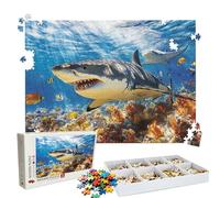 Puzzle 4000 Pezzi animale squalo, Puzzle 4000 Pièces Challenge Impossible, Puzzles 141.5x87.5 cm Taglia Grande Adulti, Giochi Educativo per Famiglie, Puzzles Classici, Decorazioni Casa W3H-823