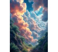 Puzzle 4000 Pezzi Arte per Adulti e Ragazzi, Puzzle Nuvola in Legno Adulti, Idea Regalo Jigsaw Scena per Gioco Familiare, Lettere sul retro Jigsaw, per Decorazione la Casa Regalo 141.5x87.5cm g-997